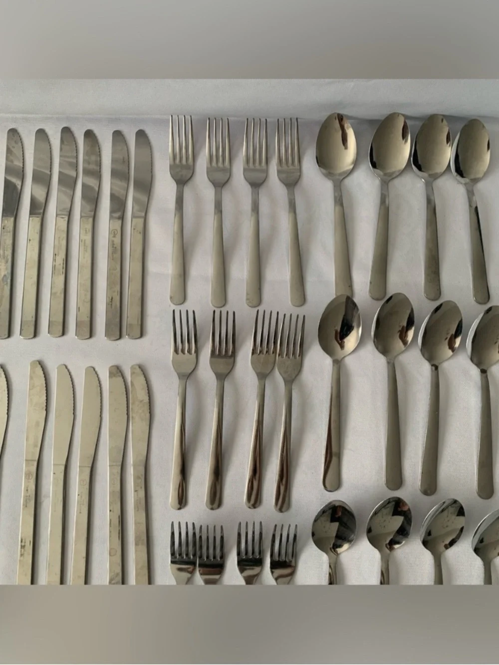 Lot of 36 Stainless Steel Silverware12 Spoons Forks Knives Flatware Picnic Party